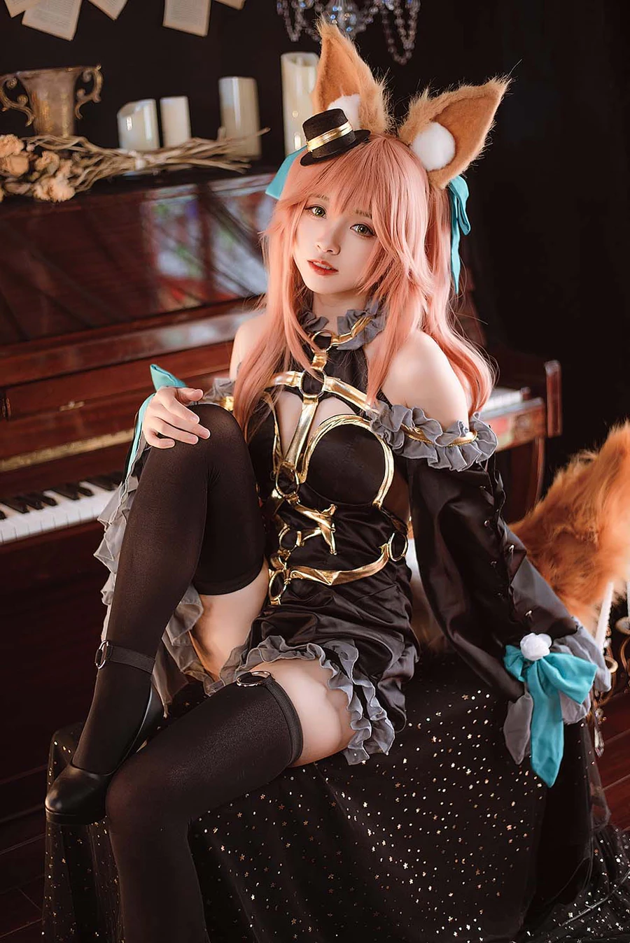 大大卷卷小卷 – 玉藻前 漆黑の魔术服 Cosplay-第2张