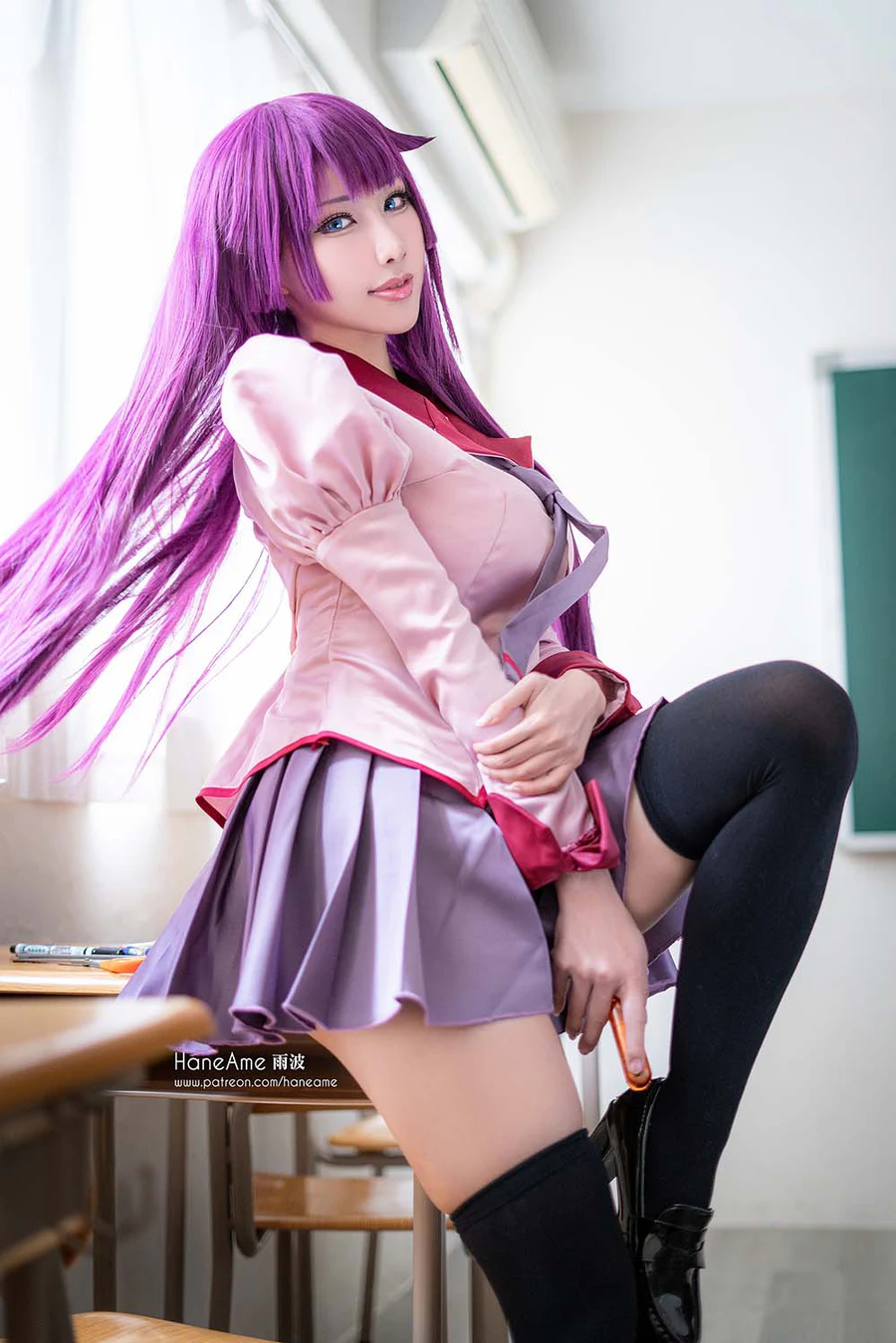 Hane Ame 雨波写真 – 化物语 战场原 Cosplay-第1张