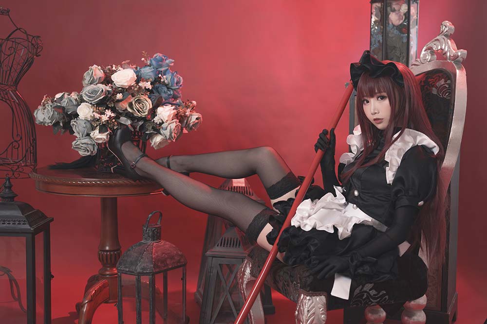 面饼仙儿 – 斯卡哈女仆 Cosplay-第2张