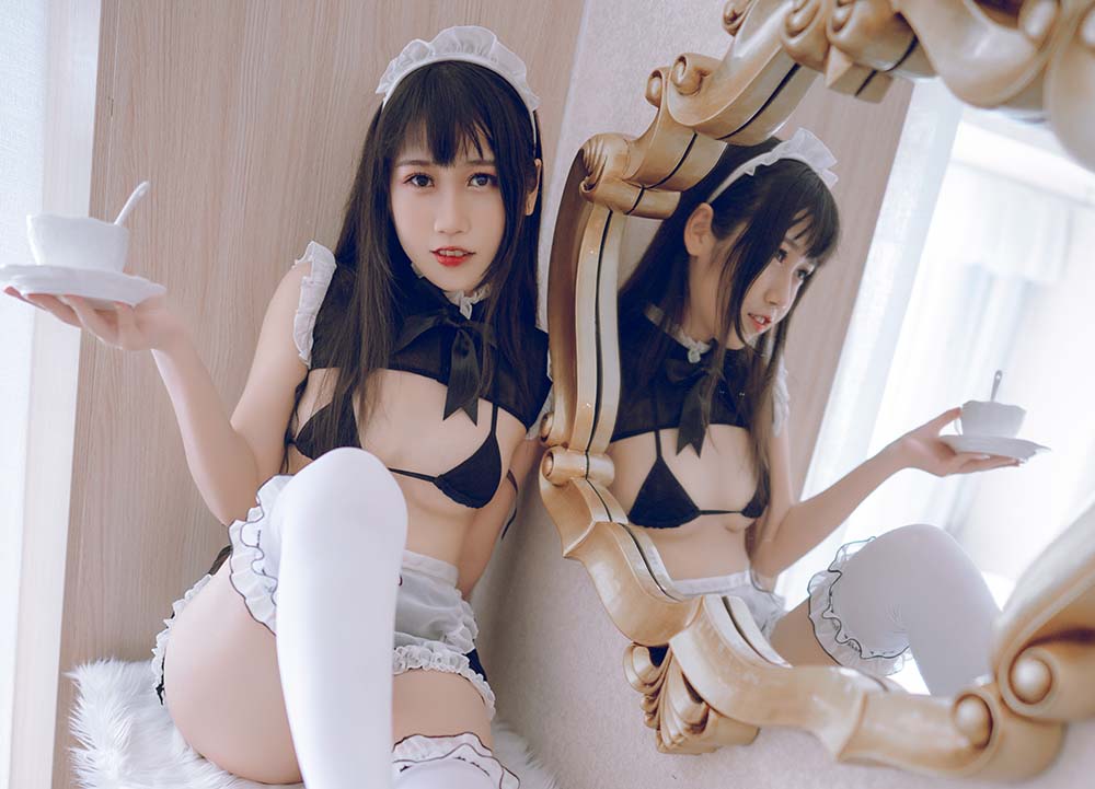 不呆猫 – 女仆 Cosplay-第1张
