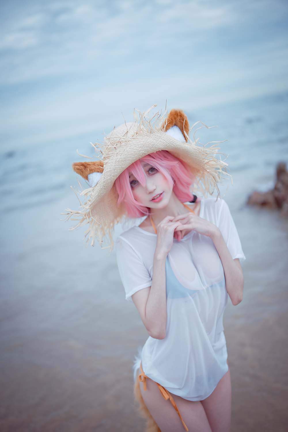 周叽是可爱兔兔 – 小玉泳装 Cosplay-第2张