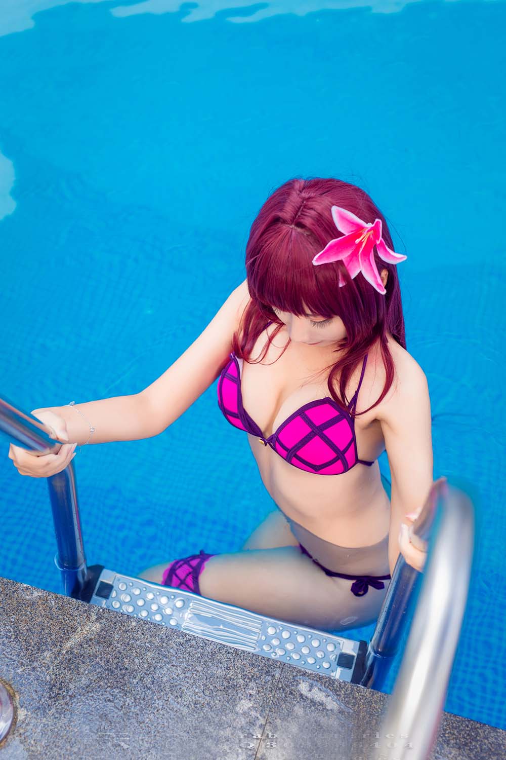 九曲Jean – 斯卡哈 泳装 Cosplay-第2张