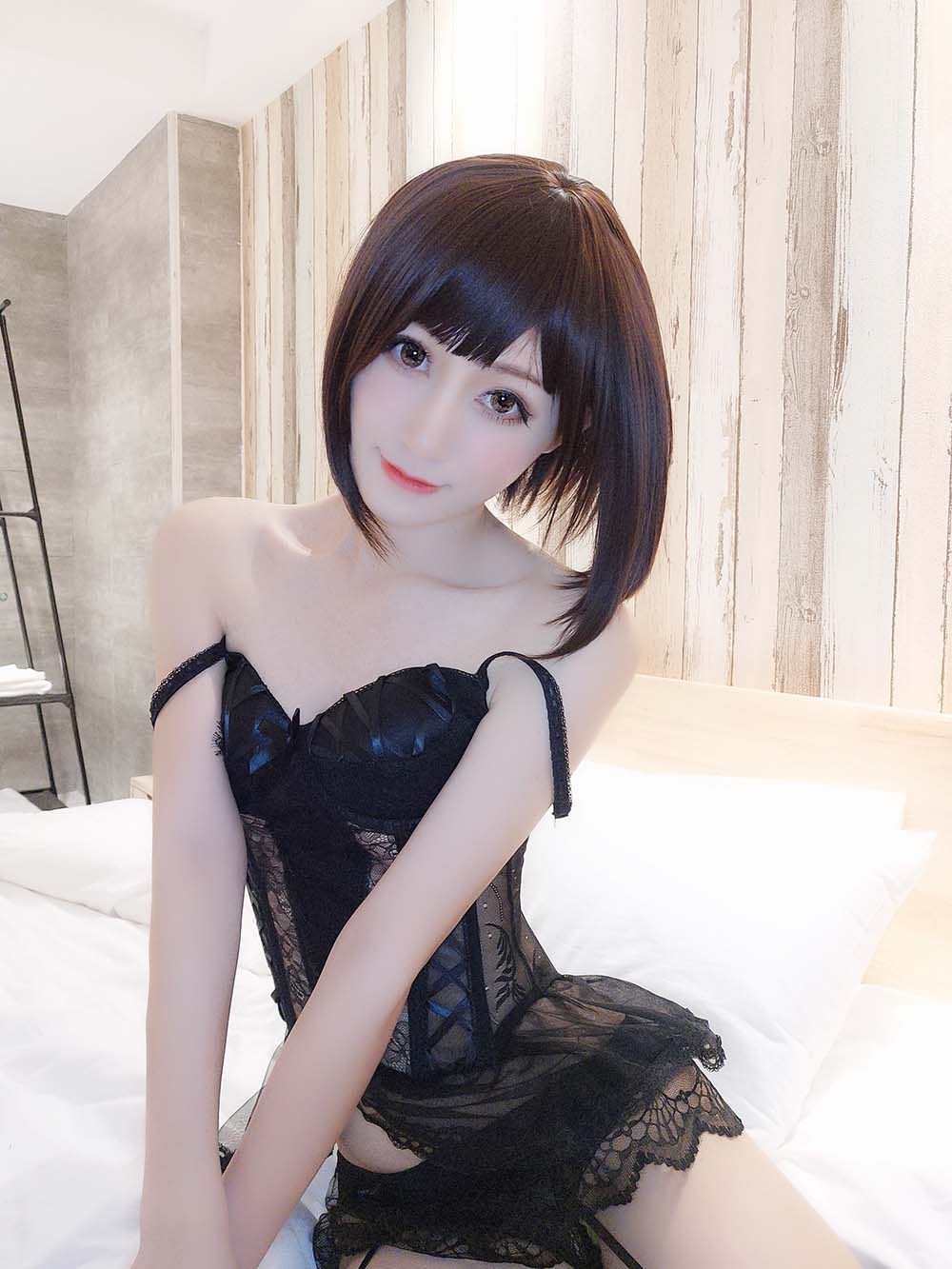 木之本果 – 黑色情趣内衣 Cosplay-第2张