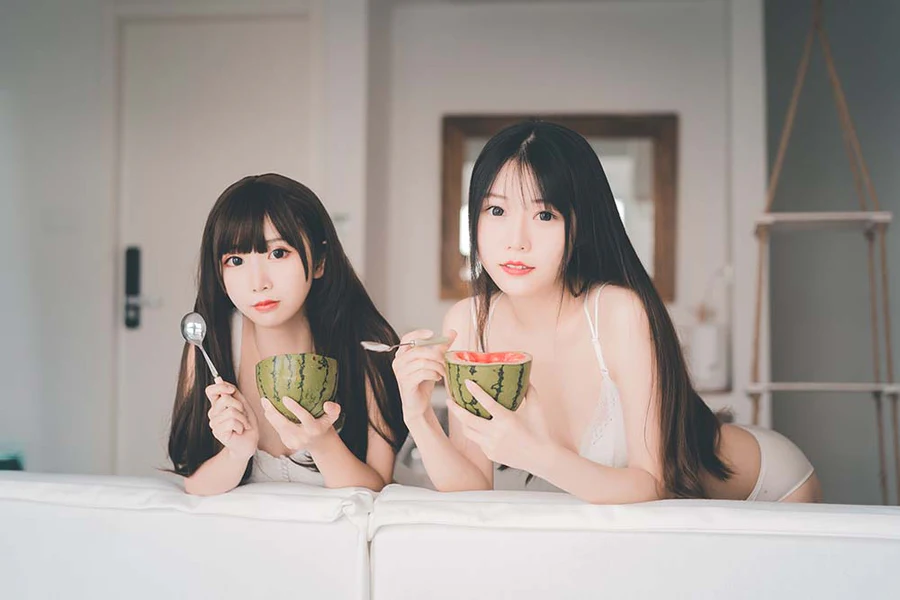 面饼仙儿 &香草喵 – 清凉姐妹 Cosplay-第2张