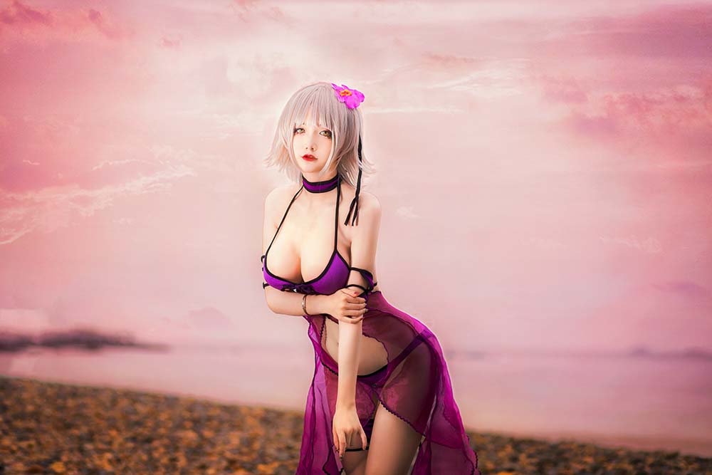 仙九Airi – 黑贞水着 Cosplay-第1张