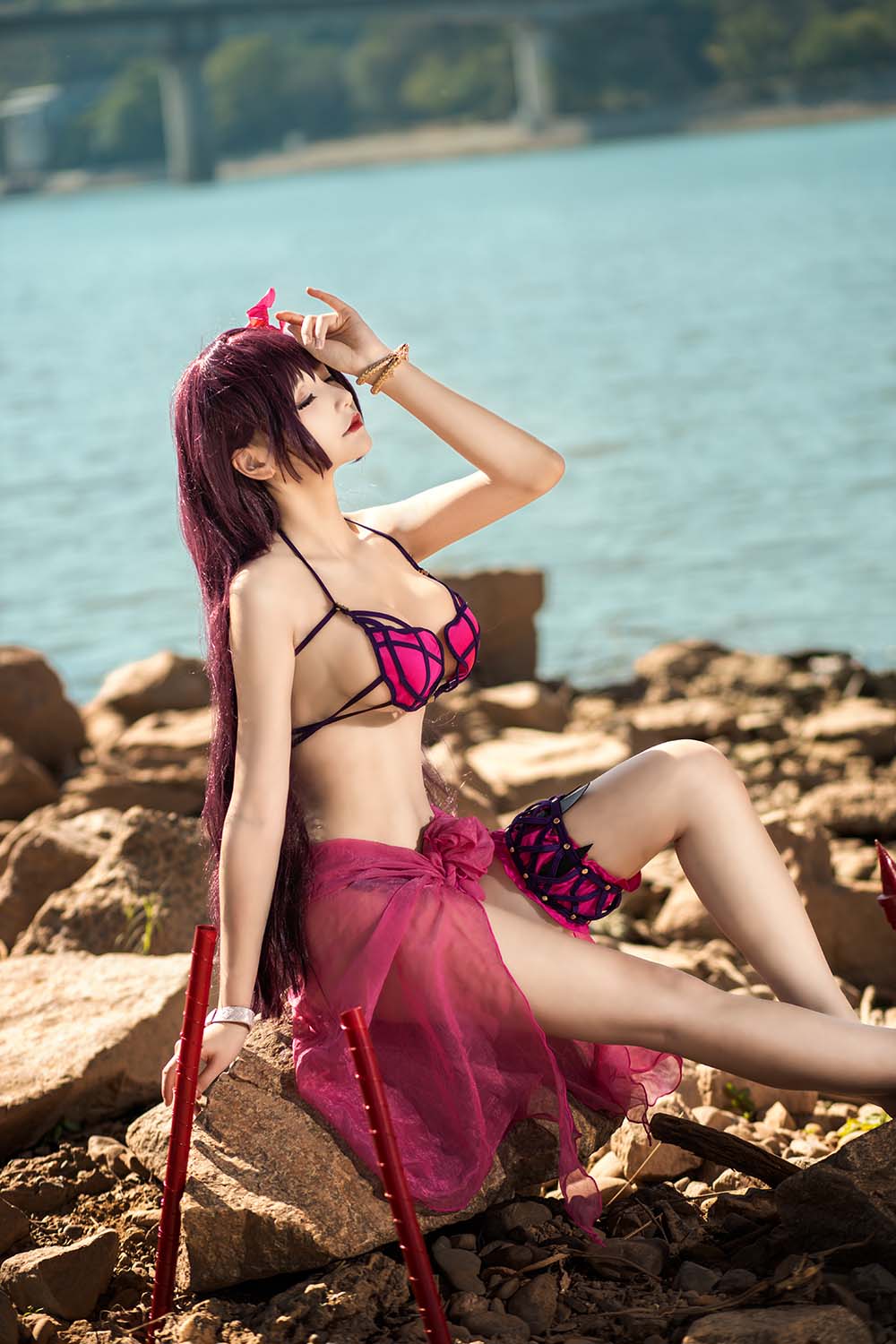 仙九Airi – 斯卡哈水着 Cosplay-第1张