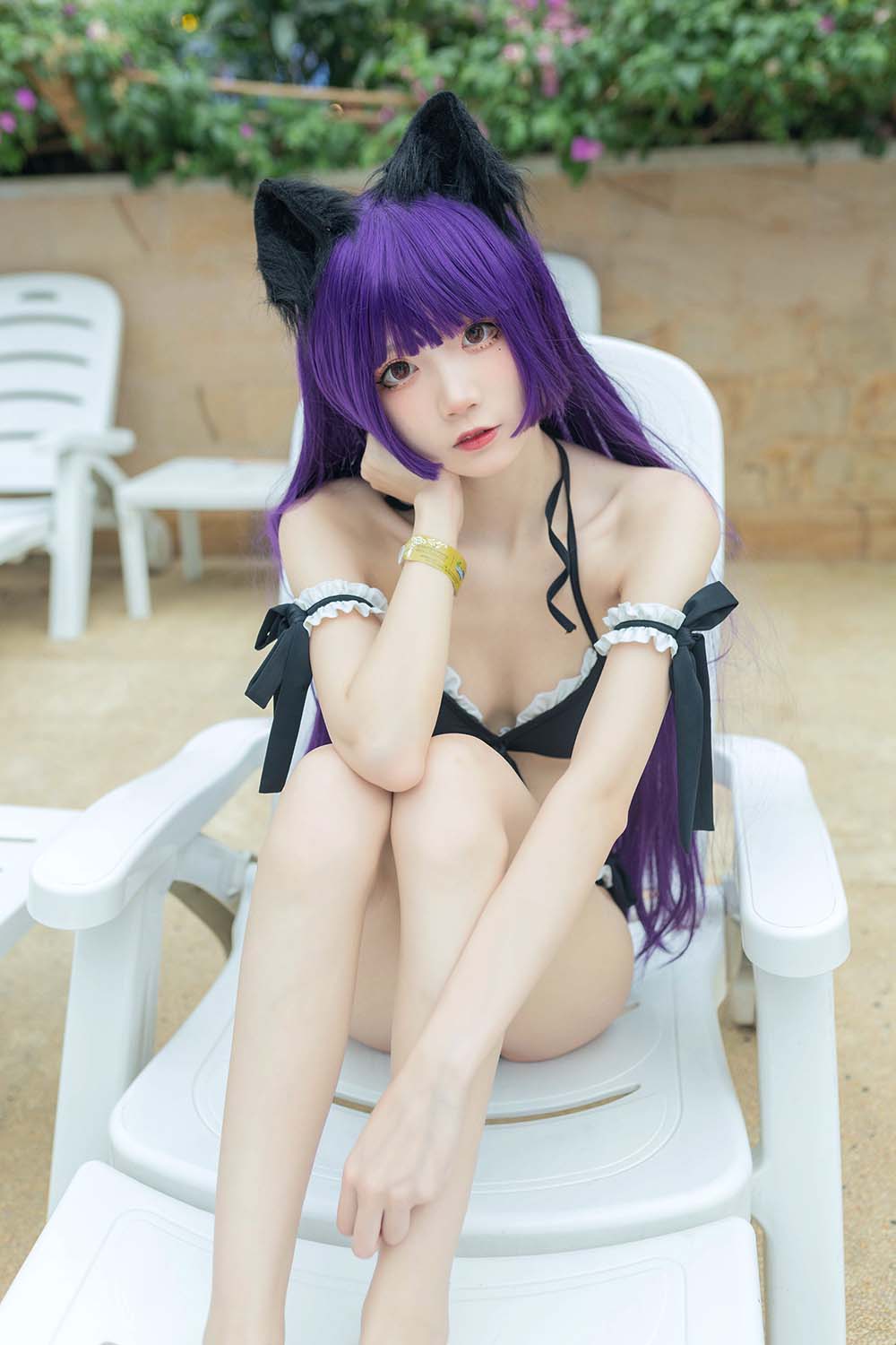 五更百鬼 – 黑猫泳装 Cosplay-第2张