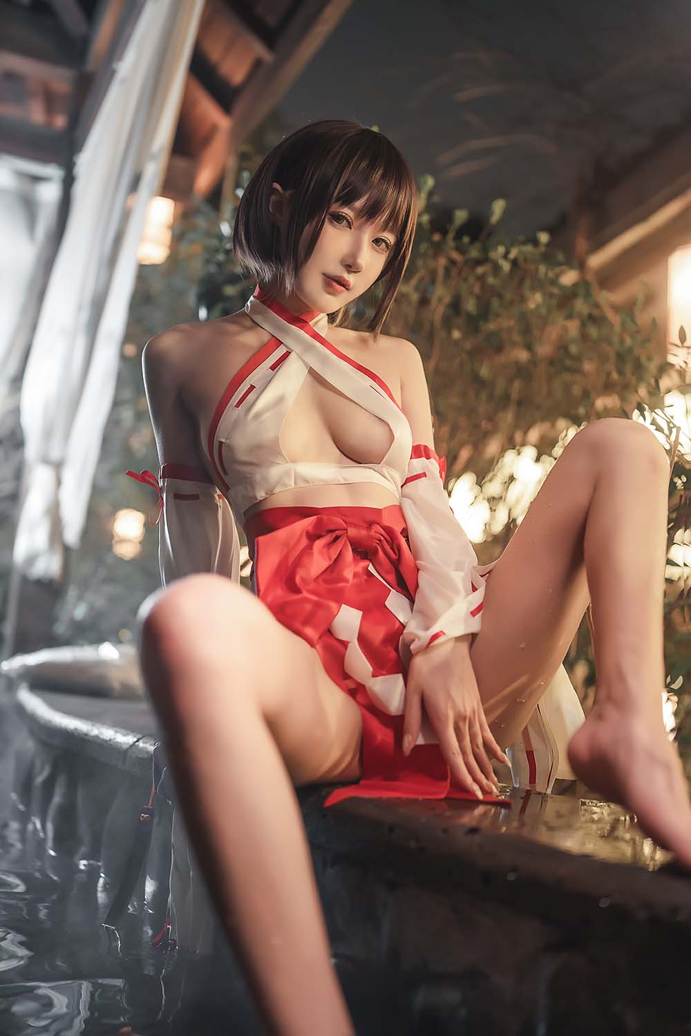 阿包也是兔娘 – 温泉巫女 Cosplay-第1张