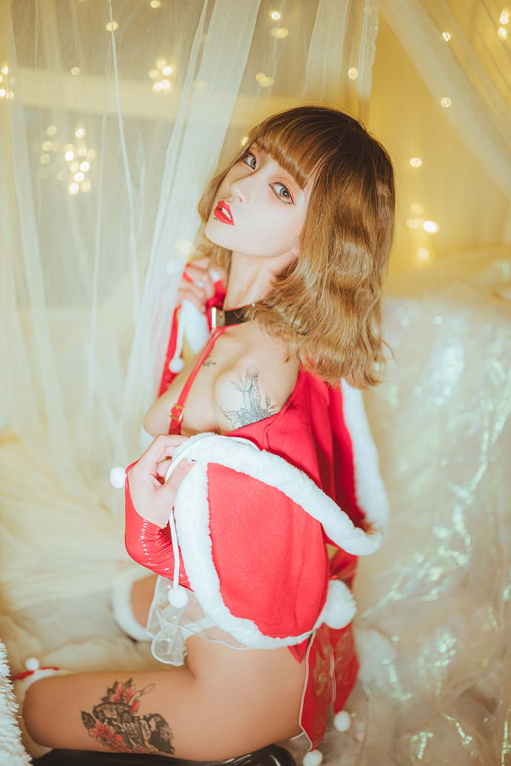 妹抖青 – 雪夜锦礼 Cosplay-第1张