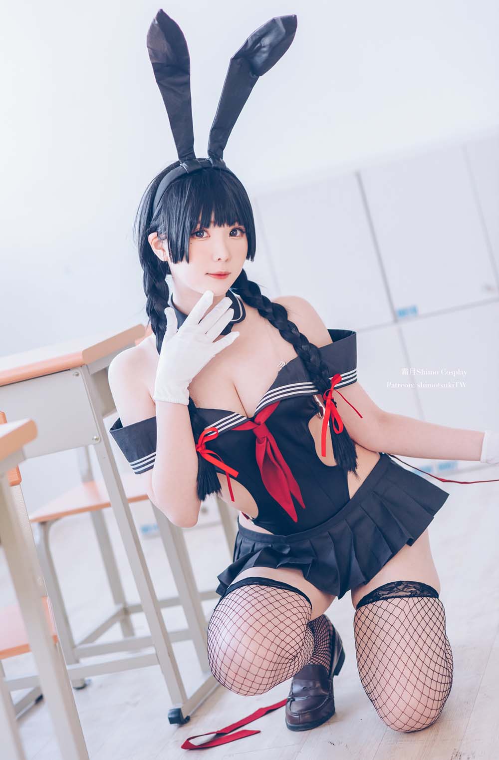 霜月shimo – 卯月桃子 水手服兔女郎 Cosplay-第1张