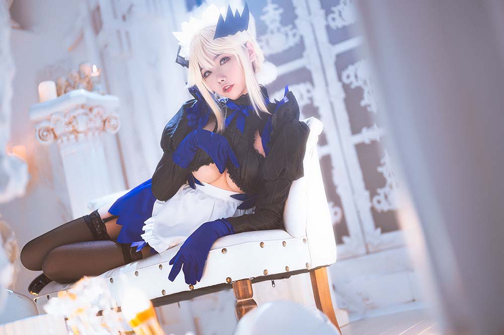 Momoko葵葵 – 黑枪呆女仆 Cosplay-第1张