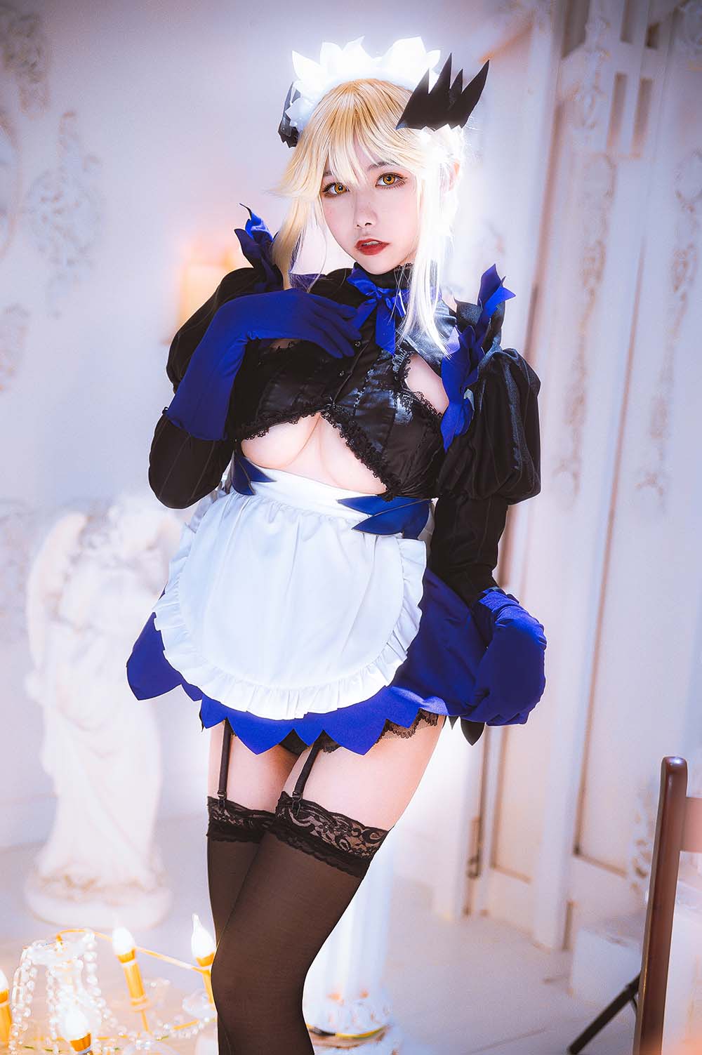 Momoko葵葵 – 黑枪呆女仆 Cosplay-第2张