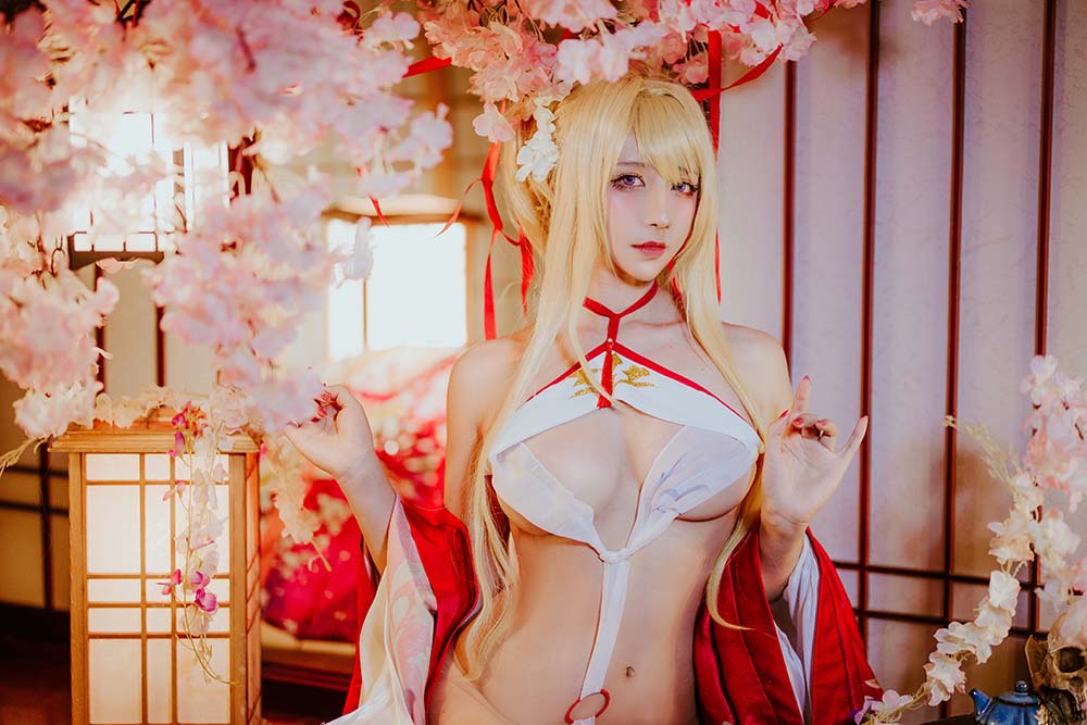九曲Jean – 光荣新春和服 Cosplay-第1张