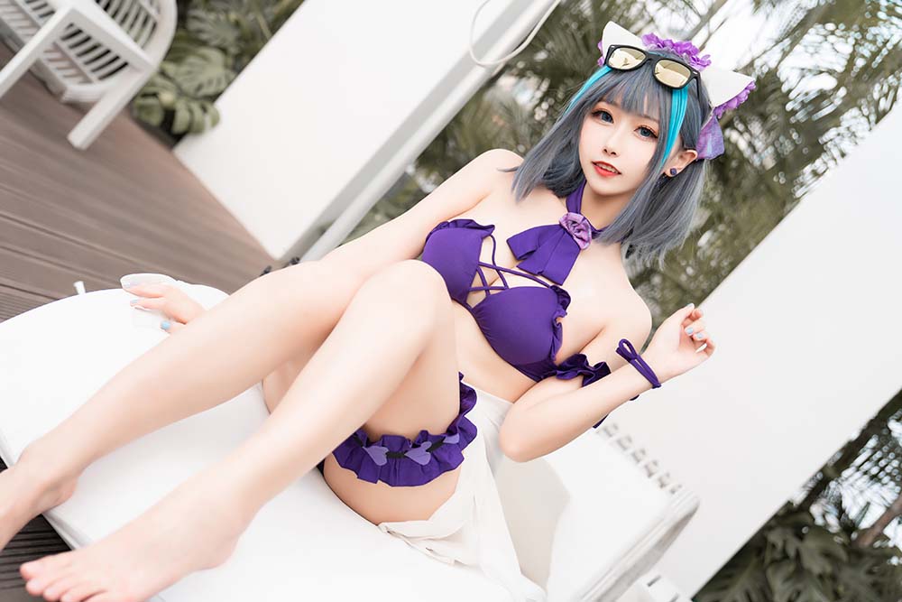 Momoko葵葵 – 柴郡水着 Cosplay-第1张
