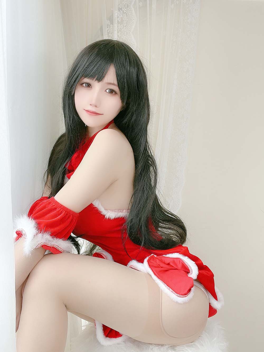 小仓千代w – 红色圣诞礼物裙 Cosplay-第1张