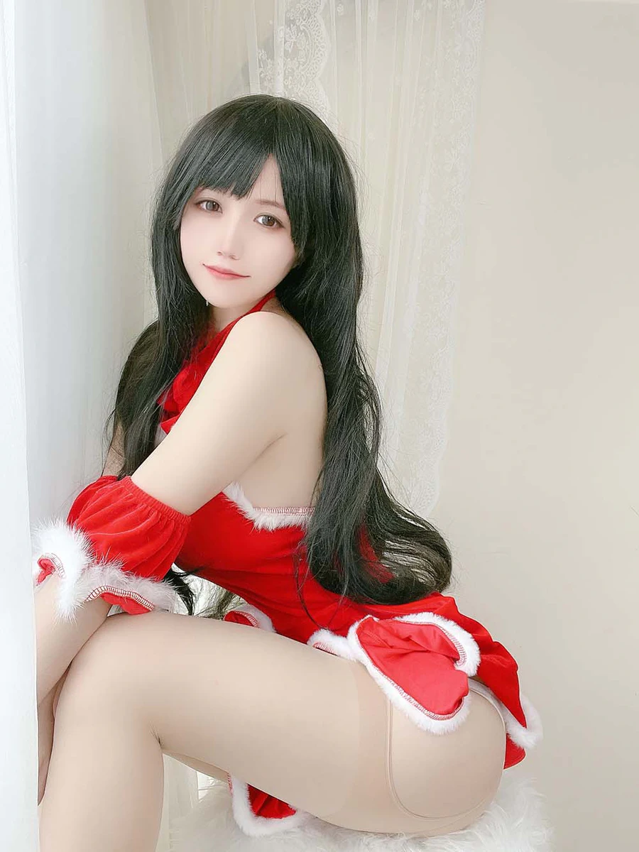 小仓千代w – 红色圣诞礼物裙 Cosplay-第1张
