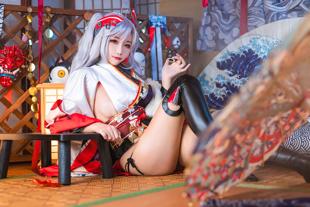 Momoko葵葵 – 欧根之和服 Cosplay-第1张