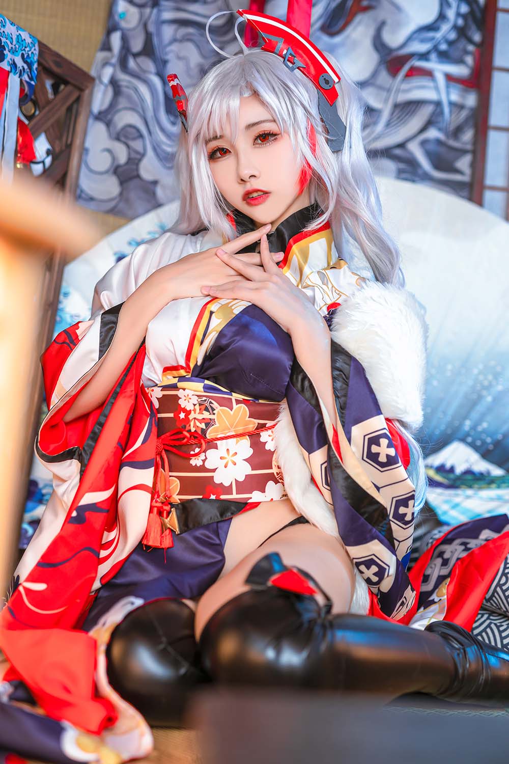 Momoko葵葵 – 欧根之和服 Cosplay-第2张
