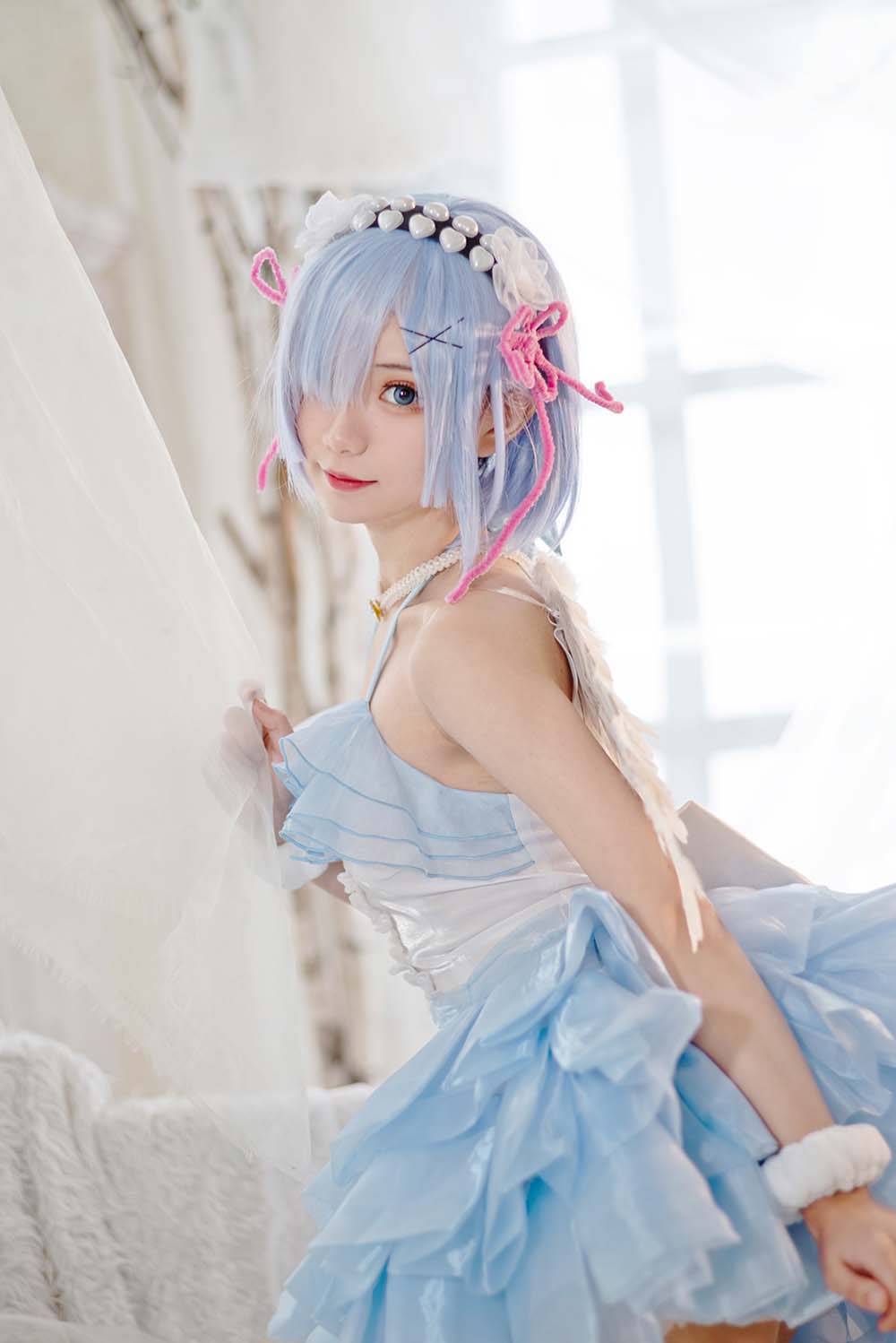花柒Hana – 蕾姆天使 Cosplay-第1张