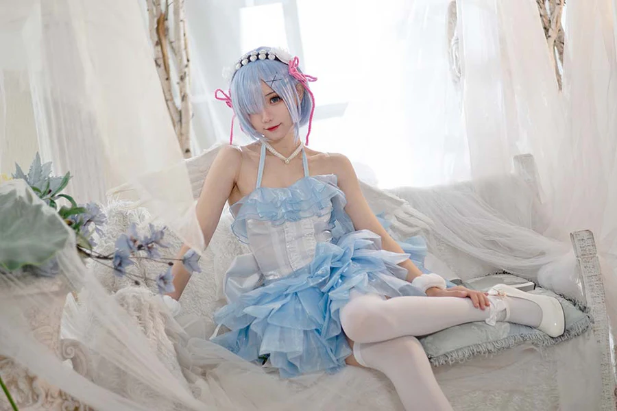 花柒Hana – 蕾姆天使 Cosplay-第2张