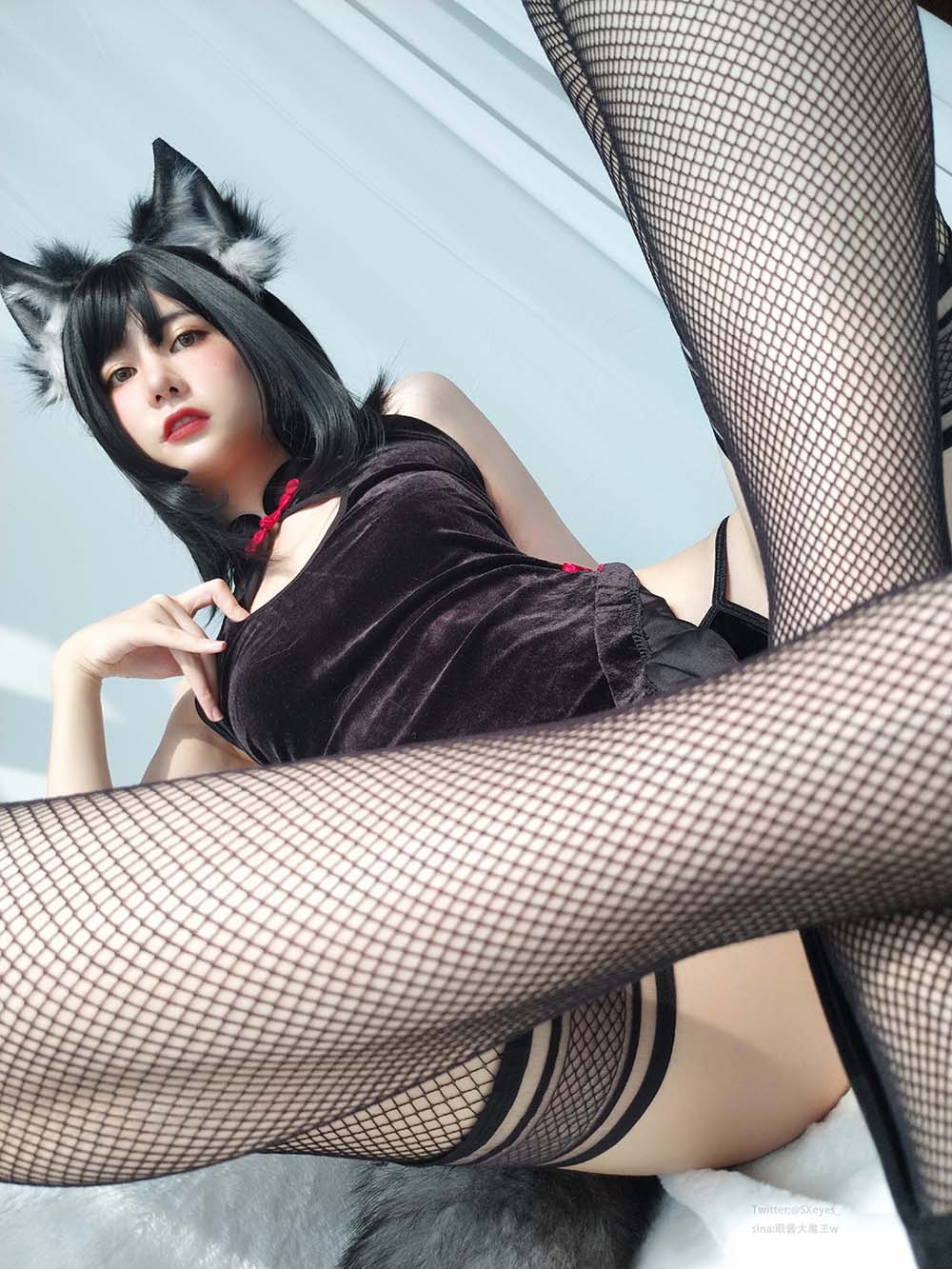 眼酱大魔王w – 黑丝旗袍 Cosplay-第2张