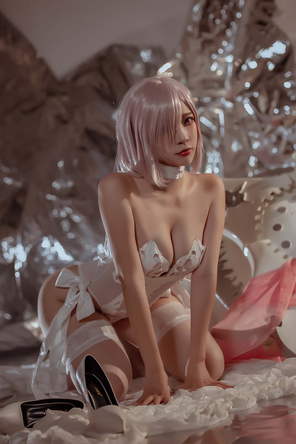 二佐Nisa – fate玛修婚纱 Cosplay-第1张