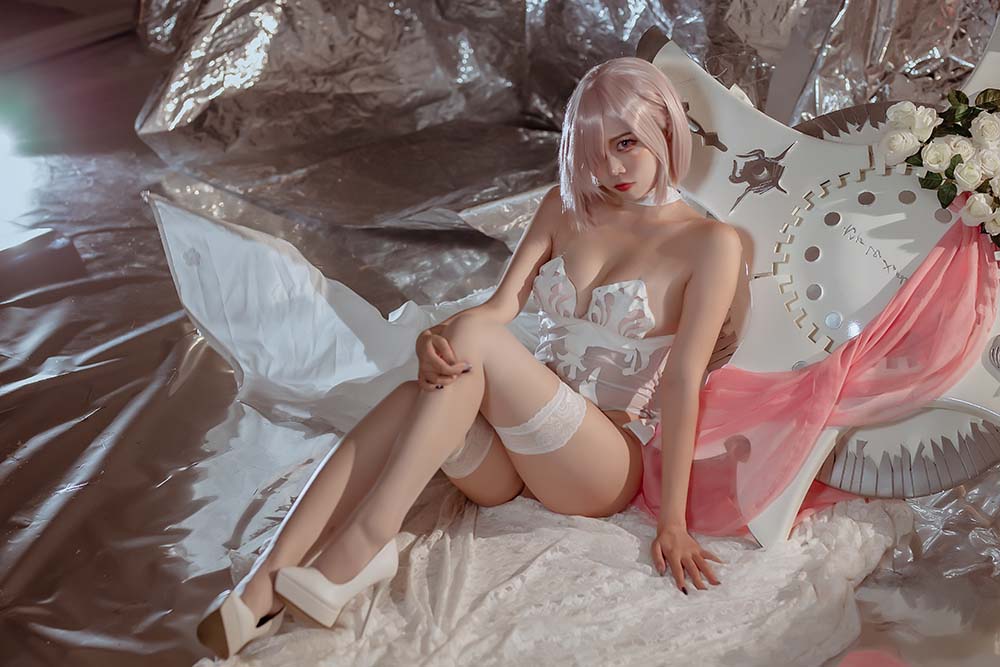 二佐Nisa – fate玛修婚纱 Cosplay-第2张