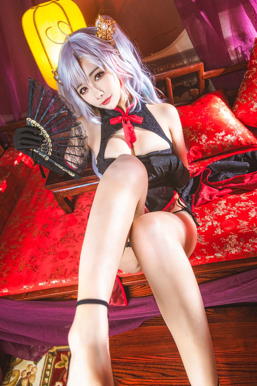 Momoko葵葵 – 欧根之旗袍 Cosplay-第1张