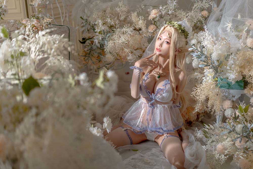蠢沫沫 – 白精灵 婚纱 Cosplay-第2张