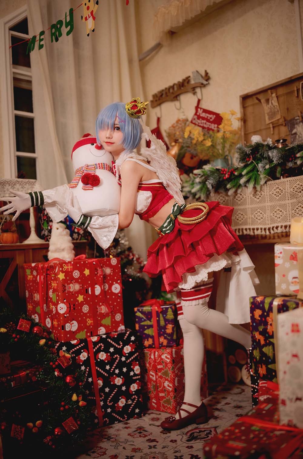 花柒Hana – 圣诞蕾姆 Cosplay-第2张