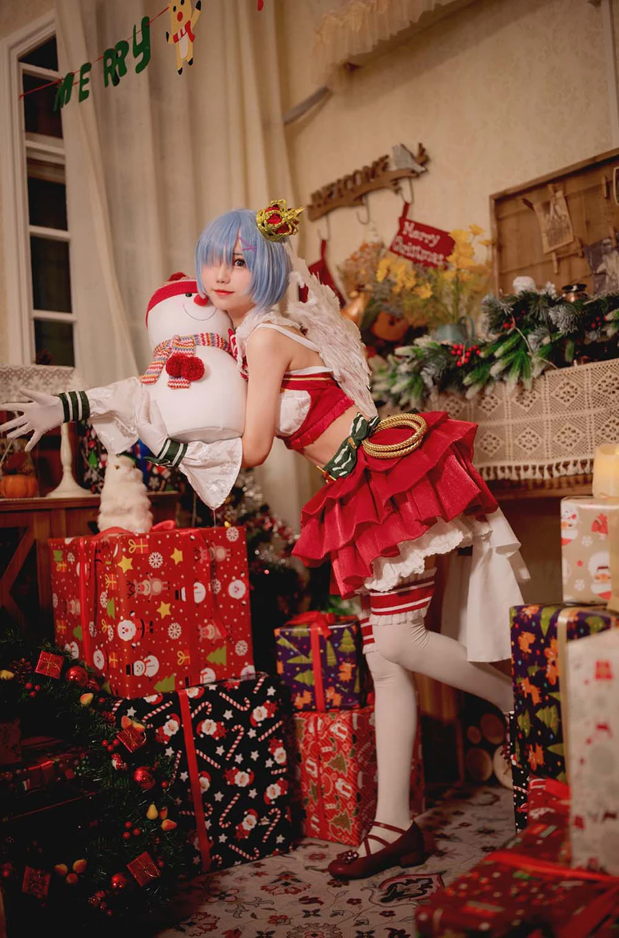 花柒Hana – 圣诞蕾姆 Cosplay-第2张