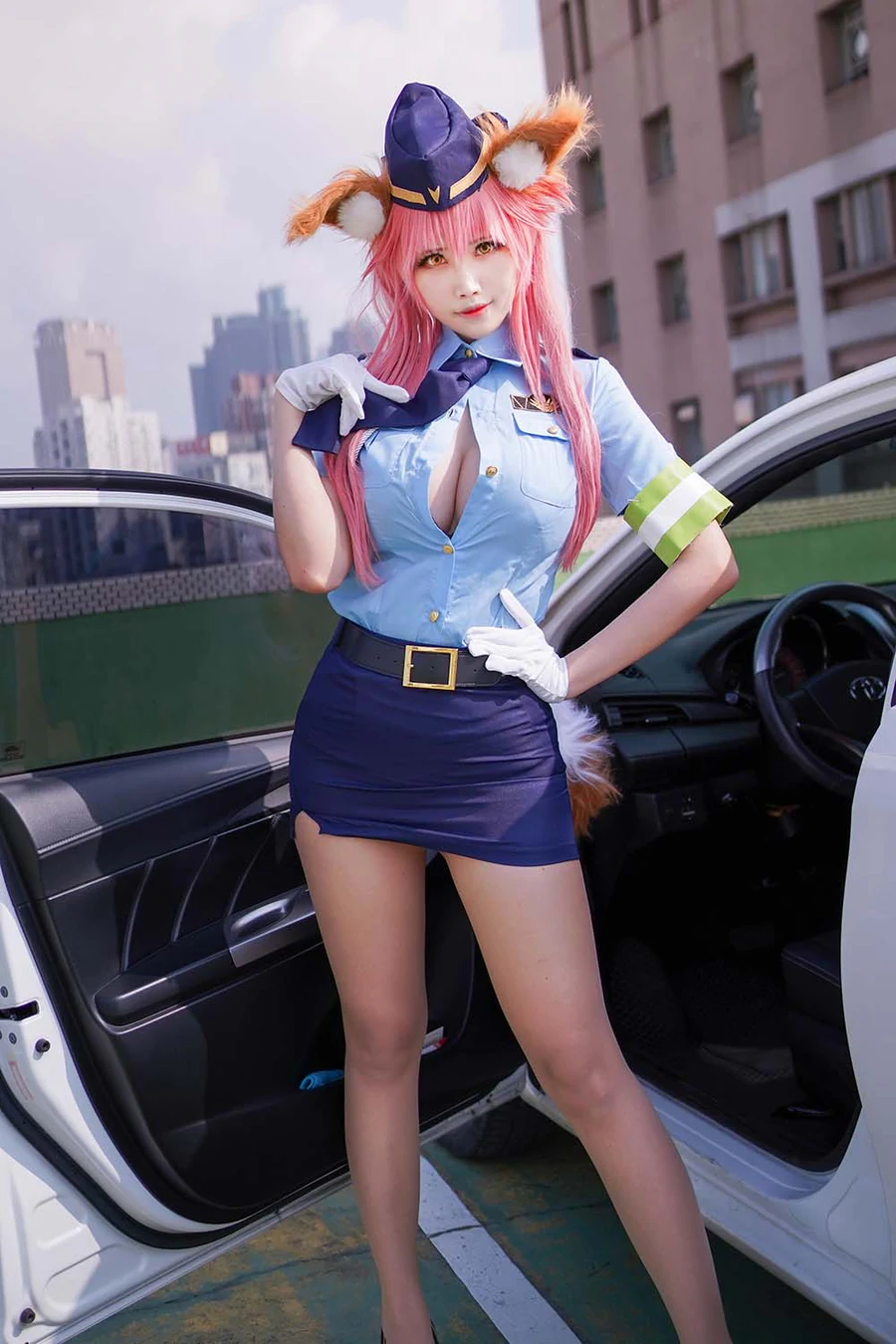 Coser萱-KaYa – 玉藻前 女警裝 Cosplay-第1张