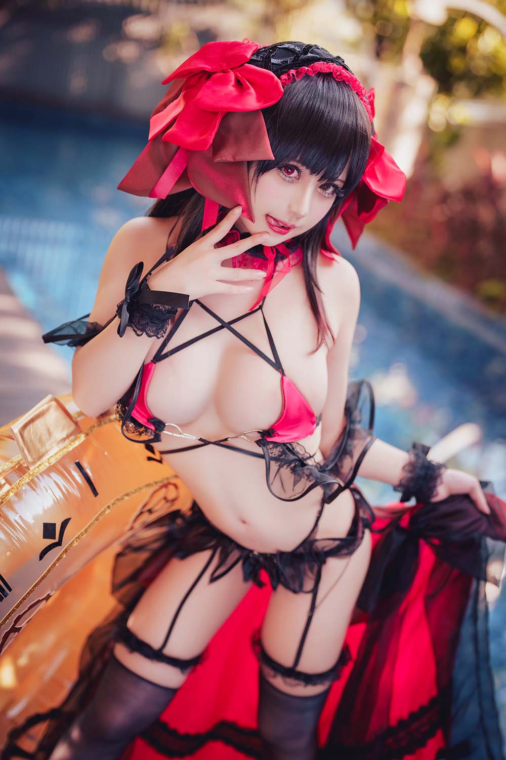 沖田凜花Rinka – Kurumi Tokisaki Swimsuit Cosplay-第1张