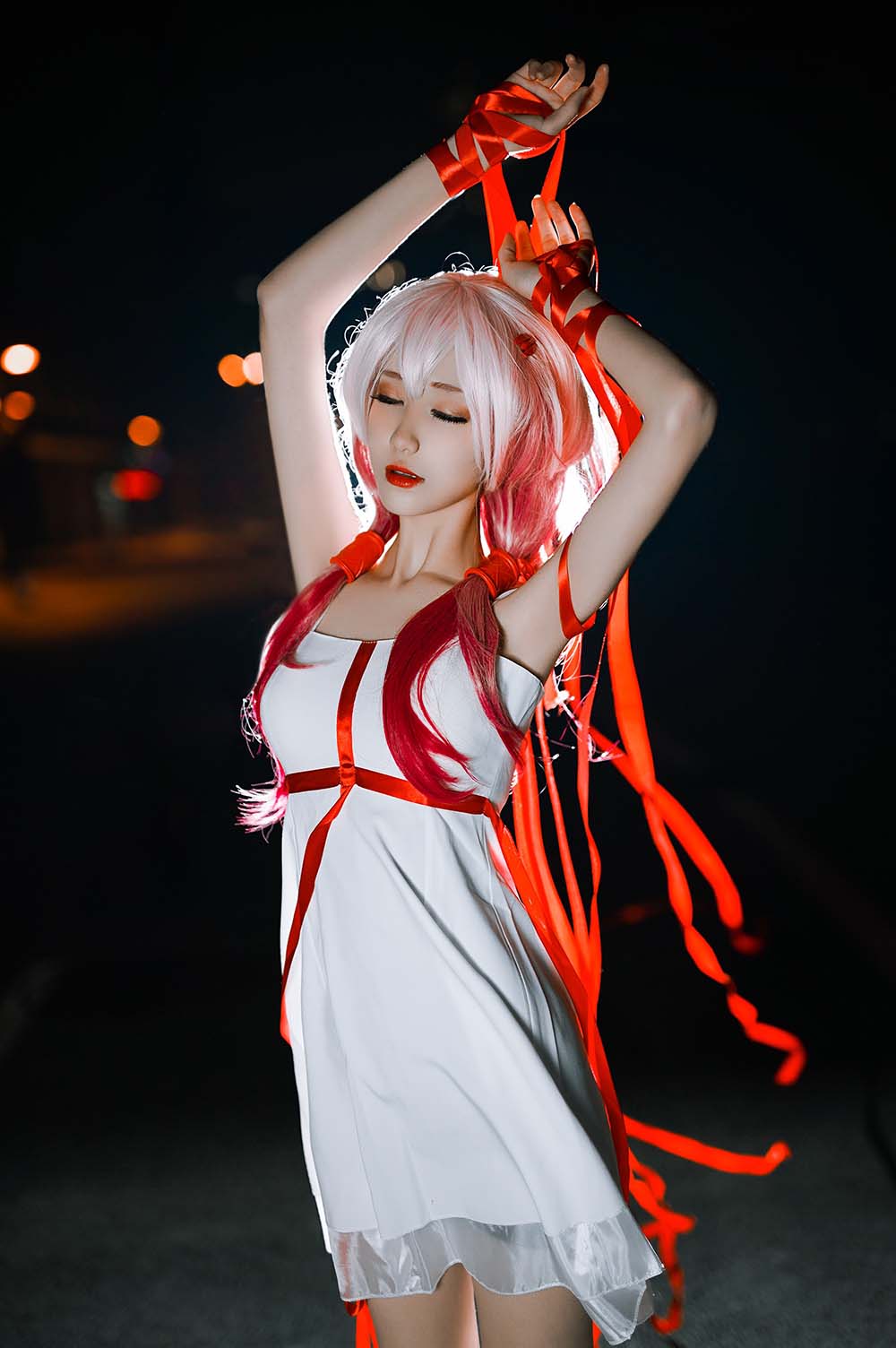 南桃Momoko – 楪祈白裙 Cosplay-第2张