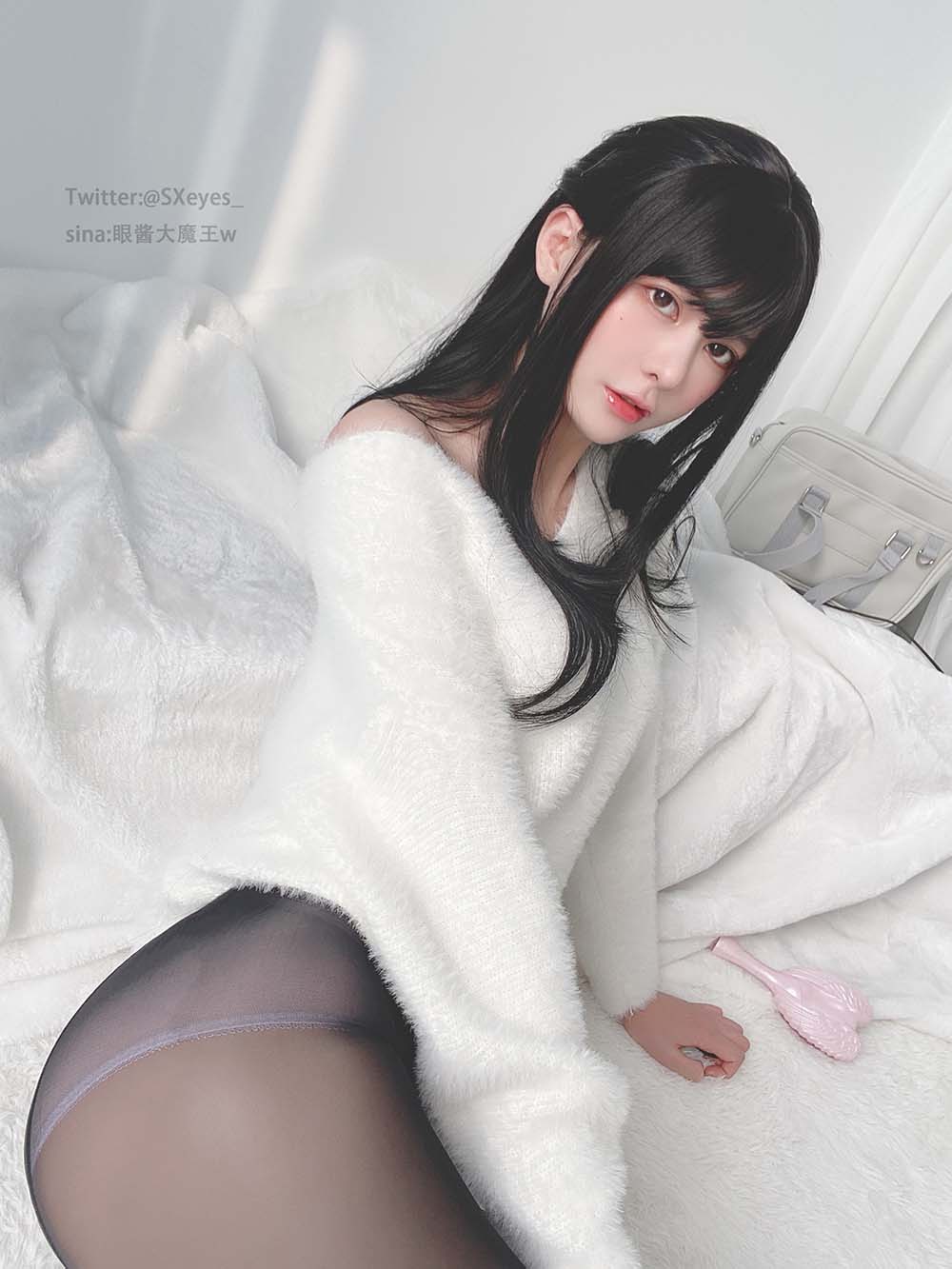眼酱大魔王w – 毛衣黑丝 Cosplay-第2张
