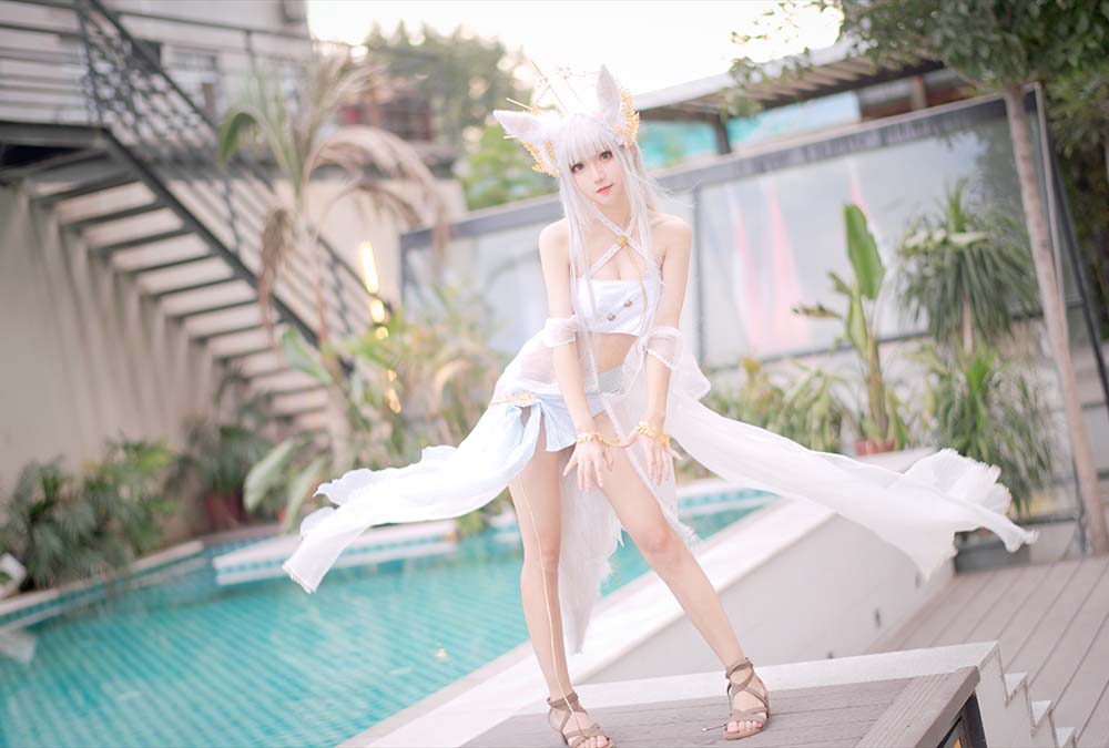花柒Hana – 白金cos泳装 Cosplay-第2张