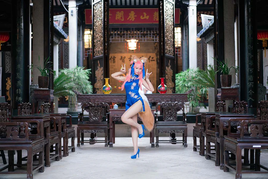 Money冷冷 – 玉藻前旗袍 Cosplay-第2张