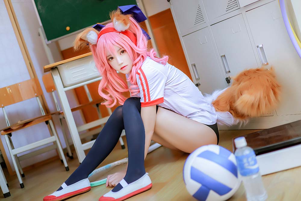 桜桃喵 – 玉藻前体操服 Cosplay-第1张