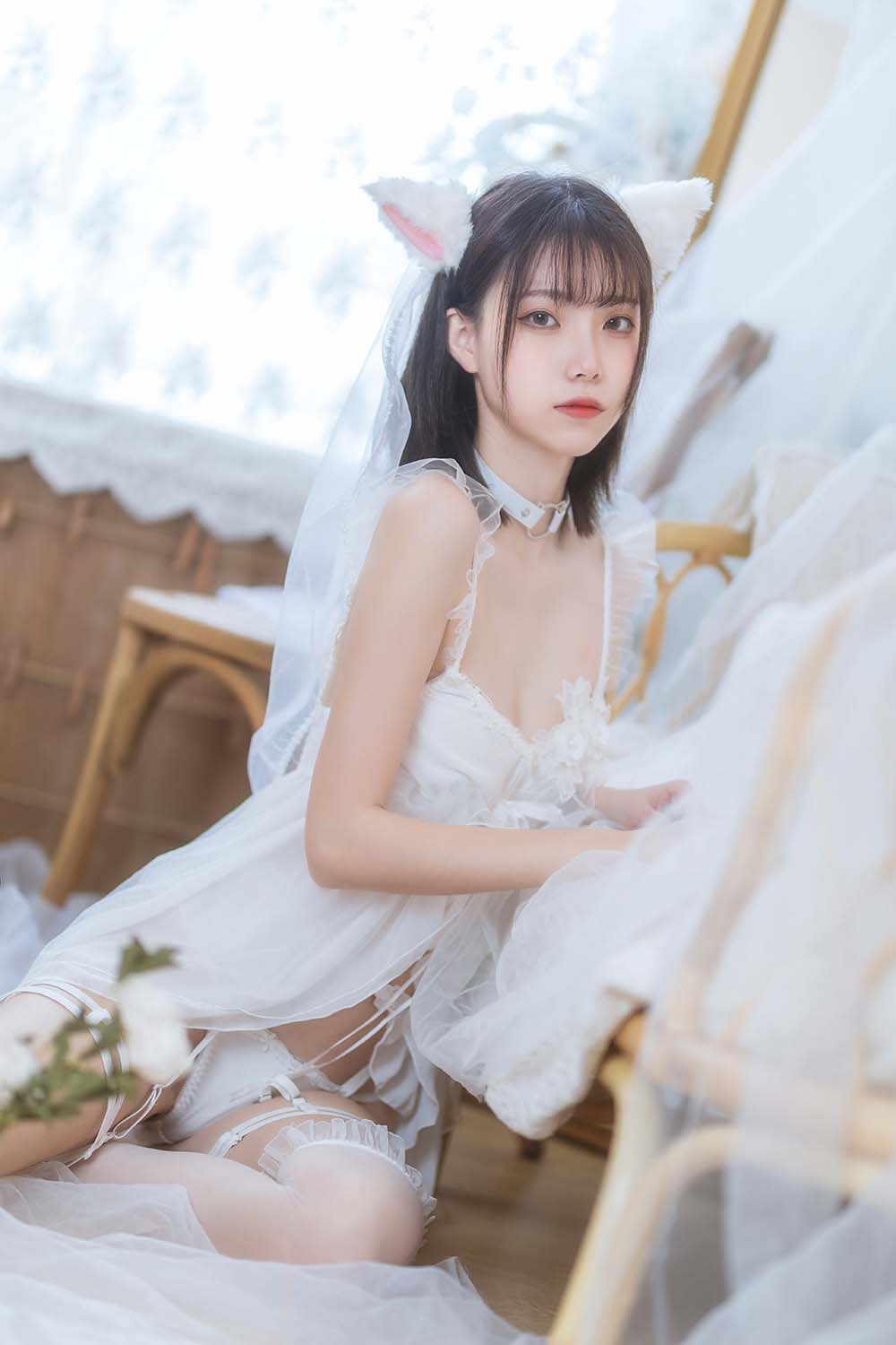 许岚 – 少女白色裙 Cosplay-第2张