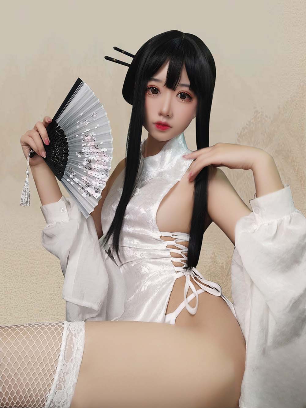猫君君MaoJun – 绑带旗袍 Cosplay-第1张