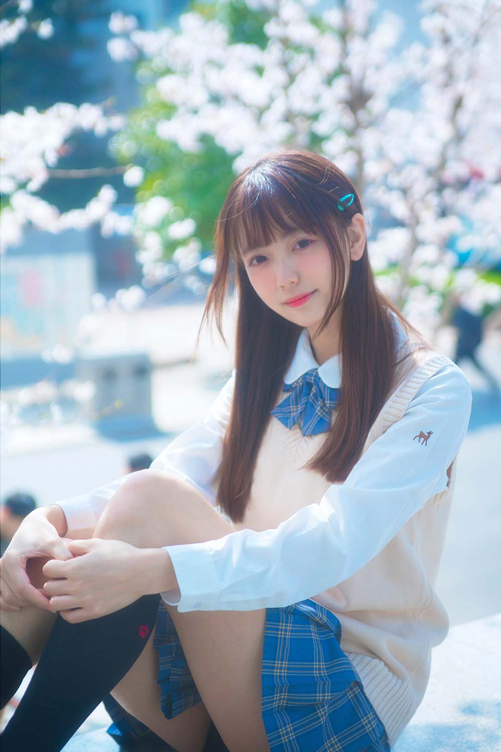 陆卿卿kyokyo – 樱花与JK Cosplay-第2张