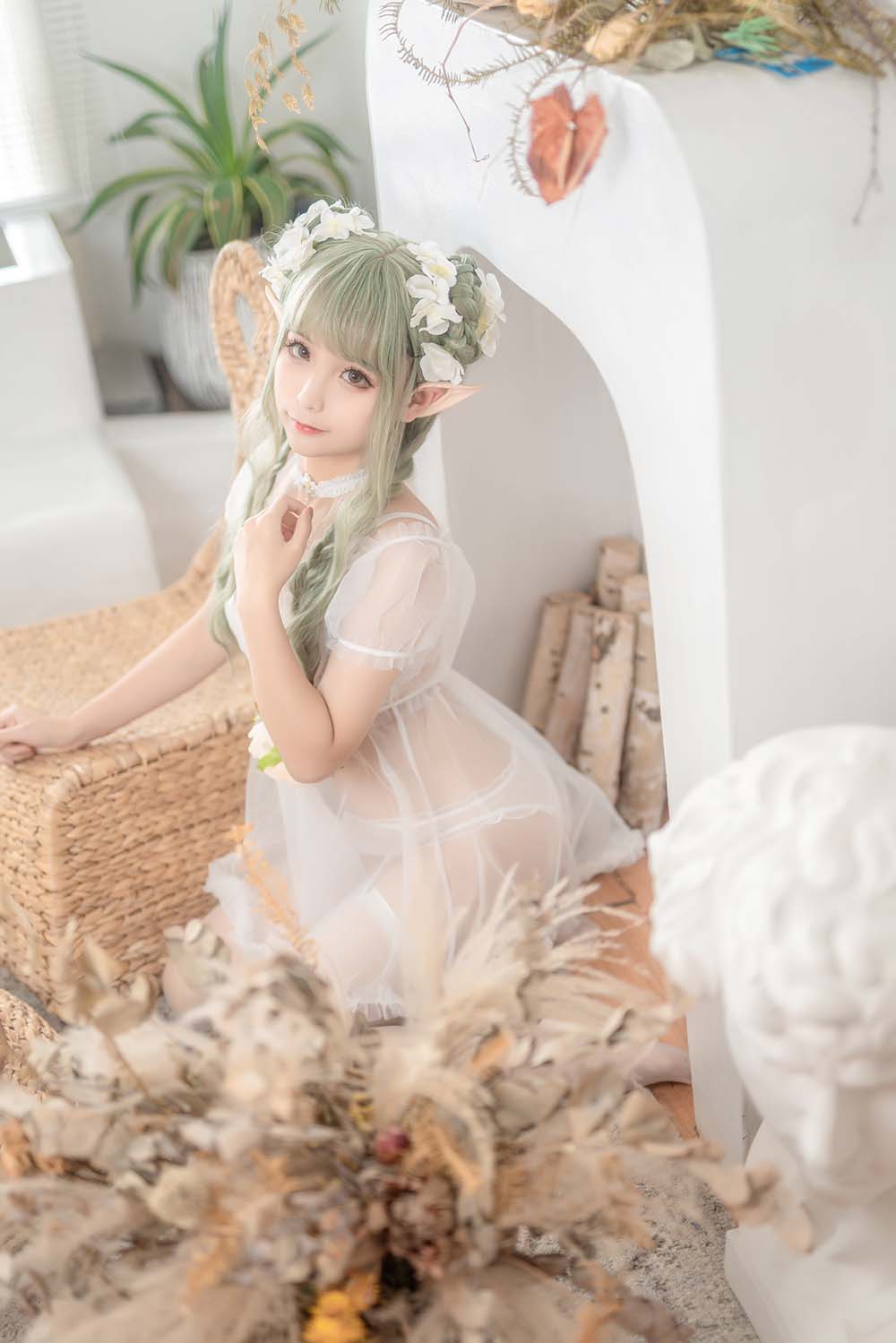 蠢沫沫 – 尖耳国度 绿精灵 Cosplay-第1张