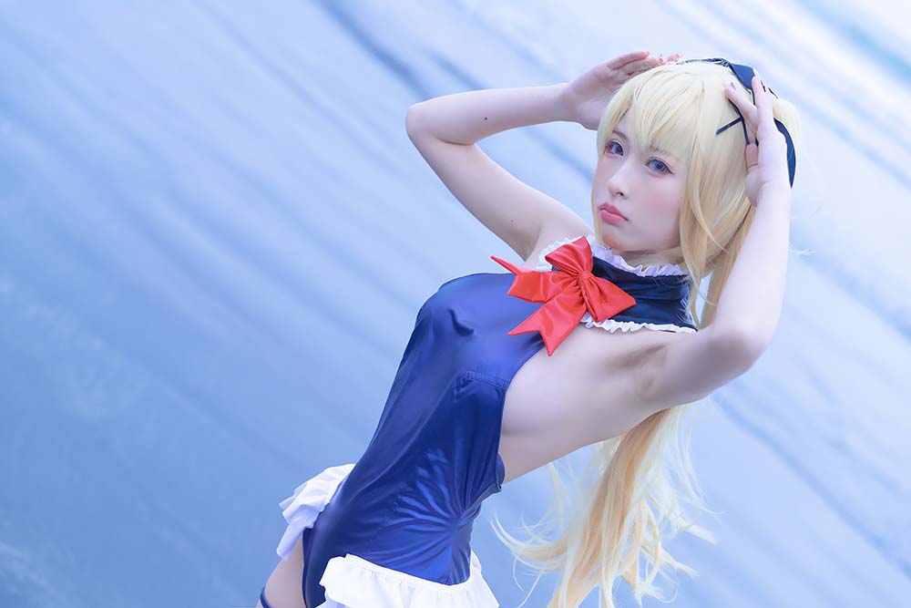 清水由乃 – 玛丽萝丝蓝色泳衣 Cosplay-第1张