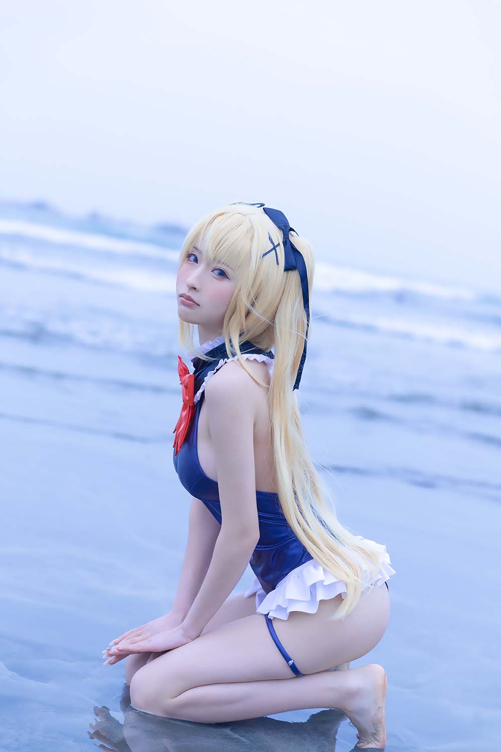 清水由乃 – 玛丽萝丝蓝色泳衣 Cosplay-第2张