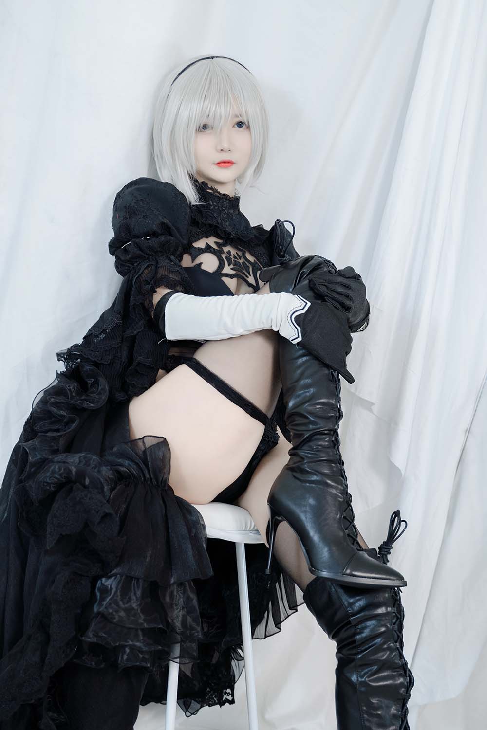 51酱 – 2B黑婚纱 Cosplay-第1张