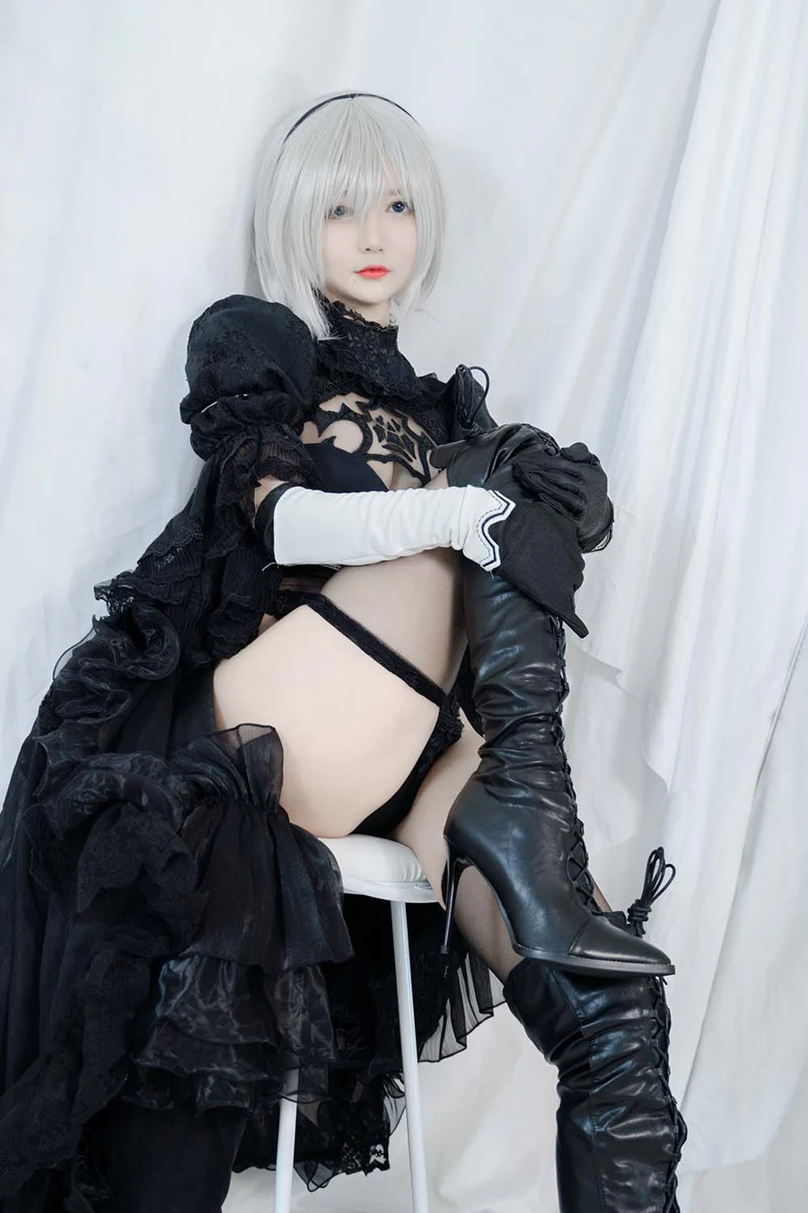 51酱 – 2B黑婚纱 Cosplay-第1张