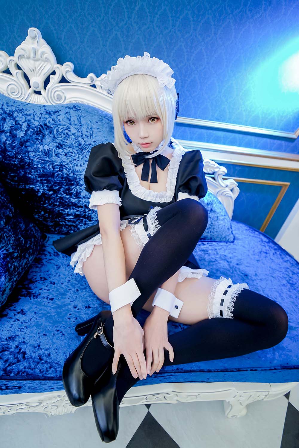 Ely_eee(ElyEE子) – saber女仆 Cosplay-第1张