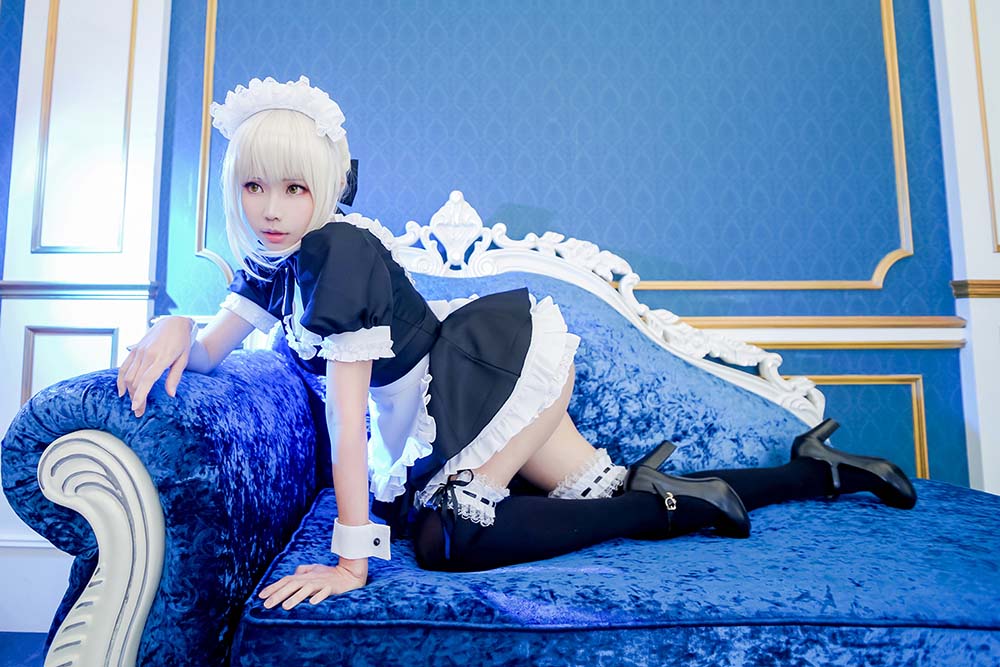 Ely_eee(ElyEE子) – saber女仆 Cosplay-第2张