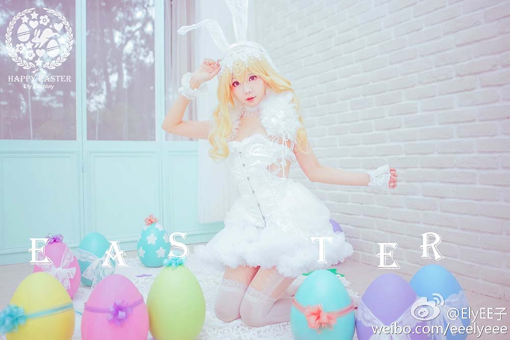Ely_eee(ElyEE子) – 兔耳白礼服 Cosplay-第1张
