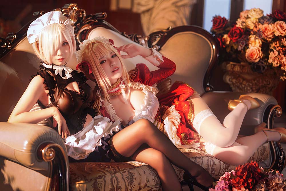 面饼仙儿 & 半半子 – Claudius x Kyrielight Maid Cosplay-第1张